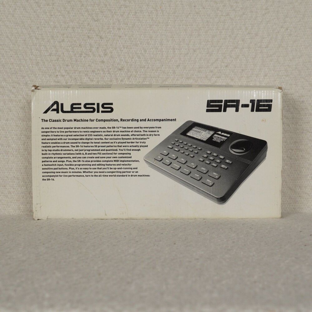 Alesis SR-16 24 Bit Stereo Drum Machine Power Adapter Reference Manual Tested